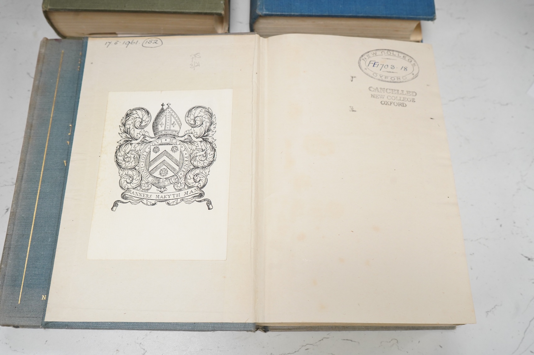 Naval Intelligence Division, Geographical Handbook Series - French Equatorial Africa & Cameroons (2 pocket maps), 1942; The Belgian Congo (2 pocket maps), 1944; French West Africa, 2 vols. (2 pocket maps), 1943-44 (4)